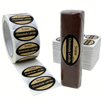 Étiquette autocollante personnalisée en vinyle imperméable pour emballage irrégulier, étiquette alimentaire pour chocolat, marque privée en rouleau