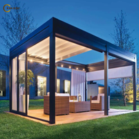 KAKADU 694-140 Maßgefertigte Umweltfreundliche Regenfeste Garten-Pergola mit Motorisierten Lamellen Einziehbares Aluminium-Dach für Pool