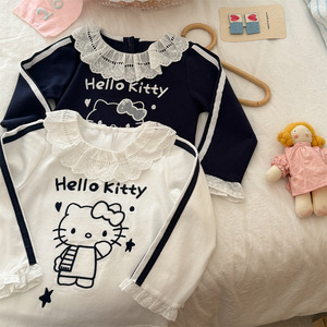 Tongxingyuan Girls' Hello Kitty Long Sleeve T-shirt Spring Cute Cartoon Top Breathable Baby Clothing - Product Image 2