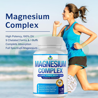 Capsules de magnésium citrate à marque privée, 1000 mg, avec zinc, calcium, vitamine D3 et thréonate de magnésium, pour la santé cérébrale