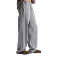 Celana Sweatpants Katun Longgar dengan Logo Custom untuk Pria, Celana Jogger Olahraga Oversize dengan Patchwork