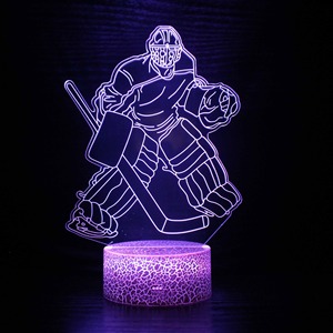 Popular lámpara de noche LED de hockey, luz de escritorio 3D táctil colorida - Product Image 2