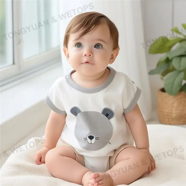 도매 100% 코튼 아기 옷 부드러운 세련된 아기 여름 Romper 세트 아기 Romper
