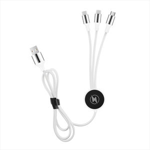 Vendita calda 3 in 1 ricarica rapida Micro USB tipo C cavo dati in rame puro con Logo LED in Nylon intrecciato cavo del caricatore del <span class=keywords><strong>telefono</strong></span> cellulare - Product Image 2