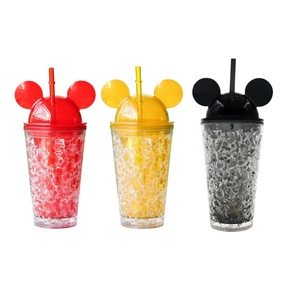 Vasos de plástico con forma de oreja de <span class=keywords><strong>mickey</strong></span> para el agua, vaso portátil de plástico de doble pared de 450ML y 16oz - Product Image 1