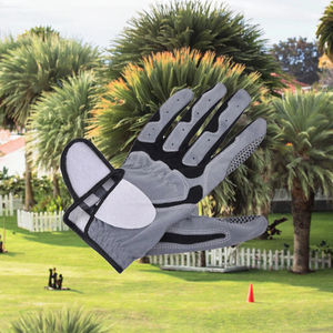 Blue Genuine Leather Breathable Fabric Anti-slip Personalized GOG Golf <b>Gloves</b> for Men-Cycling & <b>Sports</b> Use - Product Image 3