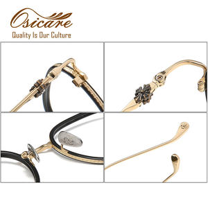 Gafas de Diseñador de Marca para Personas Mayores, Montura Completa Dorada, Gafas de Titanio Vintage para Hombre - Product Image 3