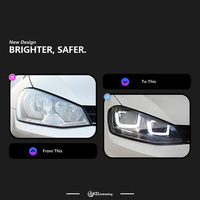 Feux de voiture pour Golf 7, phare 2013-2019, phare LED Golf7, phare Angel Eye, phare Mk7, lentille de projecteur DRL, accessoires automobiles