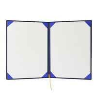Protège-diplôme en velours bleu roi A4 avec pages intérieures ondulées et logo doré – Édition Beauté
