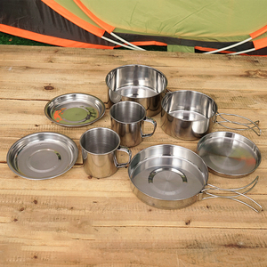Wholesale 8-Piece Outdoor Cookware Kit Including <b>Pot</b> Saucepan Cup Camping Cooking <b>Set</b> for Hiking Fishing Picnic - Product Image 3