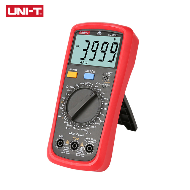 UNI-T Multimeter UT39A+ UT39C+ Auto Range Electrician Capacitor Tester High Voltage Resistance Digital LCD Backlight 1000V DC