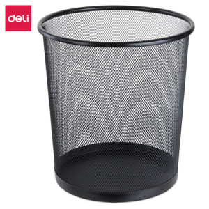 Deli Metal Wire Mesh Trash Can 4L Cylindrical Indoor <b>Kitchen</b> Office Living Room Waste <b>Bin</b> - Product Image 1