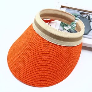 Chapeau Panama en raphia UV d'été à rayures Protection réglable Large bord large Voyage Plage Extérieur Pliable Unisexe Pare-soleil - Product Image 4