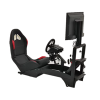 Simulateur de course Cockpit avec siège et support de télévision support de volant réglable pour PC PS4 PS5 Xbox Gaming