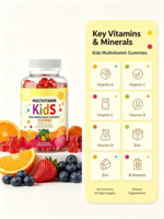 Compléments alimentaires en bonbons gélifiés à la vitamine C pour adolescents, soutien immunitaire et santé digestive - Produit alimentaire sain