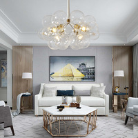 Lustre globe rétro classique blanc, ampoule E27, verre transparent, lampe suspendue