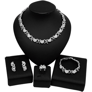 Moda Yulaili Set di gioielli da sposa più recenti I Love You <span class=keywords><strong>Xoxo</strong></span> abbraccio e bacio collana di gioielli Set X0018 - Product Image 1