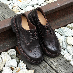 รองเท้าหนังแท้ลายบล็อกสีสันสดใสแบบ Goodyear Welted พื้นหนา สไตล์ธุรกิจ สไตล์เรโทร สำหรับผู้ชาย แบบสวม - Product Image 4