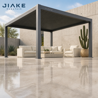 Pergola robuste Jiake 6063-T5 avec toit à lames motorisées en aluminium pour aménagement paysager, cour, jardin, patio, pavillon extérieur