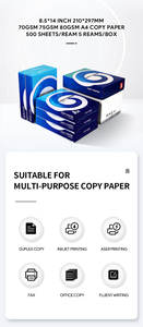 Papel A4 para Cópia Colorido OEM Atacado 70gsm 75gsm 80gsm Papel para Cópia Dupla Face Branco Tamanho Personalizado Livre de BPA Fábrica da China - Product Image 2