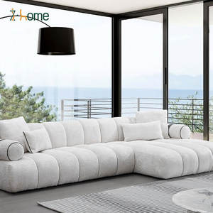 Sofá moderno de terciopelo de lujo en forma de L Wohnzimmer sala de estar Hotel vestíbulo salón ocio combinación muebles hogar conjunto - Product Image 4