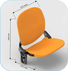 Omegatruss DPS-3R4S Sedile Sportivo Pieghevole Impermeabile con Sistema a Gas HDPP, Capacità 12 Persone, per <span class=keywords><strong>Palestra</strong></span> e Sport - Product Image 1