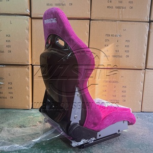 Sedile Sportivo Universale WZSEAHI in Pelle Scamosciata Rosa Regolabile con Slitta per Auto da Corsa - Product Image 4