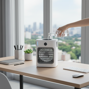 Petit <span class=keywords><strong>climatiseur</strong></span> d'air domestique, ventilateur, refroidisseur d'eau 700 ml, poignée portable, petit ventilateur électrique <span class=keywords><strong>avec</strong></span> glaçons - Product Image 2
