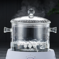 Aeofa Pot Transparan Kaca untuk Memasak Panci Masak Set Panci Masak Kaca Tahan Panas Ukuran Besar