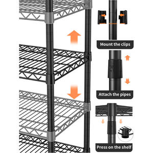 Estante de metal de 4 niveles con estantes y ruedas de alambre recubierto de epoxi para almacenamiento de baño o cocina, - Product Image 2