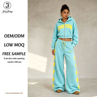 Ensemble de survêtement décontracté pour femme en molleton doux, avec sweat à capuche court zippé imprimé étoiles et pantalon large à poches, deux pièces