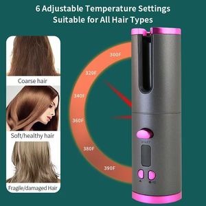 Fer à boucler professionnel Magic Wave rotatif avec logo personnalisé, en céramique, chauffage PTC, écran LCD de température pour usage domestique et hôtelier - Product Image 3