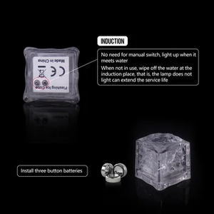 Cubetti di ghiaccio LED per bevande bagliore impermeabile nel liquido scuro attivato per la festa di casa Bar decorazione di nozze accessori per bevande - Product Image 4