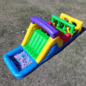 Structure gonflable commerciale en PVC pour adultes et enfants, jeu de fête, parcours d'obstacles humide/sec avec toboggan/<span class=keywords><strong>piscine</strong></span> à balles/escalade - Product Image 1