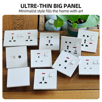 KESHIQI - Interruptores y Tomas de Corriente Eléctricas de Pared de Uso Industrial, Universales, Blancos, de Material para PC, con USB Tipo-C e Indicador Luminoso