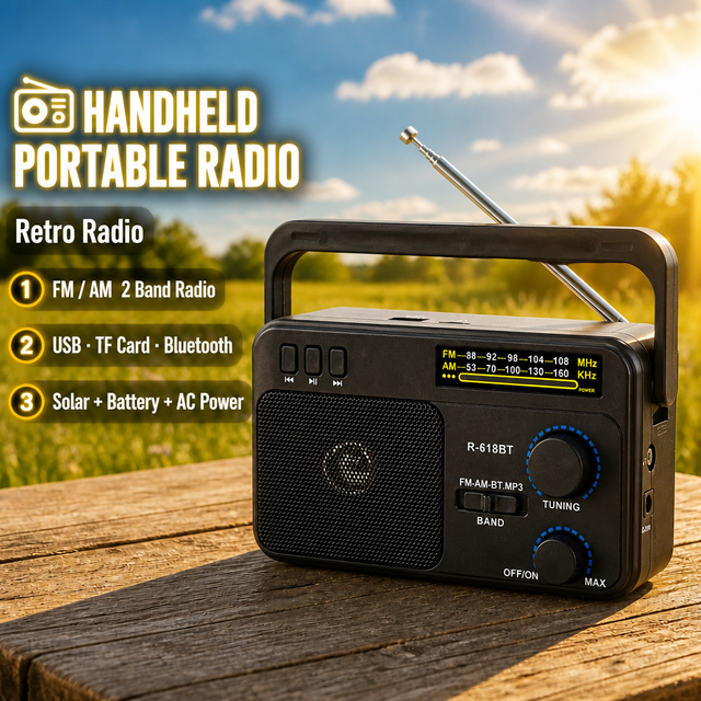 CE Certified OEM ODM Factory Wholesale Classic Portable FM AM 2 Band BT Music Player USB TF Card Private Mold Rechargeable Radio