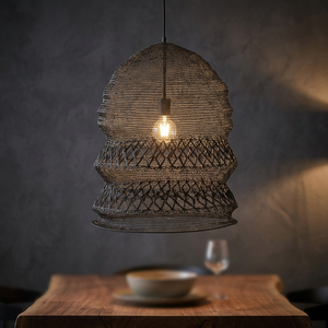 Luminaire suspendu LED en fer tissé à la main de luxe avec un design bohème moderne, blanc chaud Ra80 pour les espaces résidentiels et commerciaux - Product Image 3