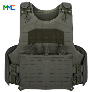 เสื้อกั๊กยุทธวิธี MC Tactical Gear พร้อมแผ่นน้ำหนักในตัว กระเป๋าเป้สะพายหลังแบบยุทธวิธี สีดำ ทำจากโพลีเอสเตอร์ สายรัดหน้าอก ปรับแต่งโลโก้ได้ MMC - Product Image 3