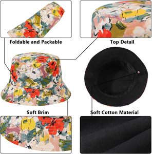 <strong>Floral</strong> Fisherman Outdoor Sun Protection Spring Summer Foldable Tie Bow <strong>Bucket</strong> <strong>Hat</strong> - Product Image 6