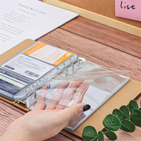 Sacs en PVC transparent A6 sans fermeture éclair, poche double face à trois couches, enveloppe pour argent liquide, organisateur de rangement, sac sans fermeture éclair