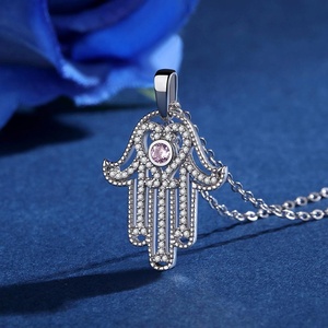 Las mujeres de <span class=keywords><strong>la</strong></span> joyería de <span class=keywords><strong>la</strong></span> plata esterlina 925 <span class=keywords><strong>hamsa</strong></span> mano de Fátima COLLAR COLGANTE - Product Image 3