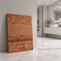 Carreaux de mosaïque en brique rouge pour pot de gong, ignifuges, imperméables, pour murs et sols, décoration intérieure et extérieure