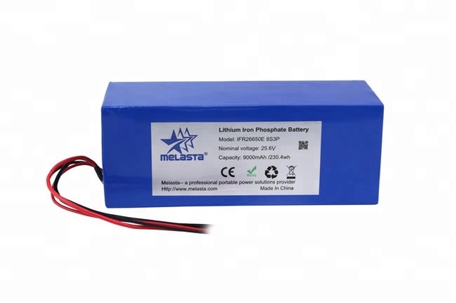 Melasta 8S3P 25.6V 9.6Ah LiFePO4 Electric Bike Battery Pack (IFR26650-32A-8S3P)