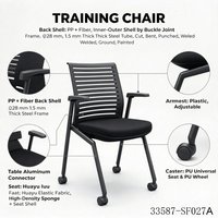 Chaise de bureau ergonomique en maille, dossier moyen, pivotante, avec accoudoirs fixes, siège inclinable vert 33587-SF027