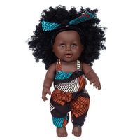 Poupées africaines noires bouclées de 8 pouces en vinyle, poupées reborn pour filles, jouets de déguisement pour bébés, vente en gros pour fabricants