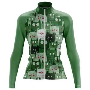 Maillot de cyclisme à manches longues, léger, respirant, coupe-vent, séchage rapide, fermeture éclair intégrale, nouveau style, design gratuit, pour le cyclisme sur route classique - Product Image 2