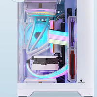 Casing Komputer Gamer Mid Tower Desain Baru, Faktor Bentuk ATX, Antarmuka TYPE-C, Mendukung ATX/MATX Mini-ITX, Panel Samping Paduan Aluminium