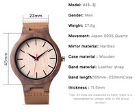 Montre-Bracelet en Bois à Quartz Classique pour Hommes en Gros, Écologique, pour Cadeaux