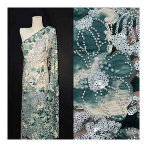 2024 Nouveaux tissus de mariage en polyester Couture Tissu tricoté brodé à la main avec <span class=keywords><strong>Verity</strong></span> of Dress - Product Image 1