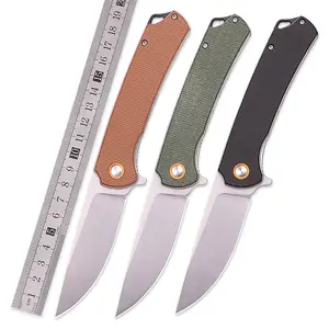 Micarta Knife KJDG1503 High Quality Delicate Micarta Handle Outdoor Camping Knife EDC Self Defense Folding Pocket Knife